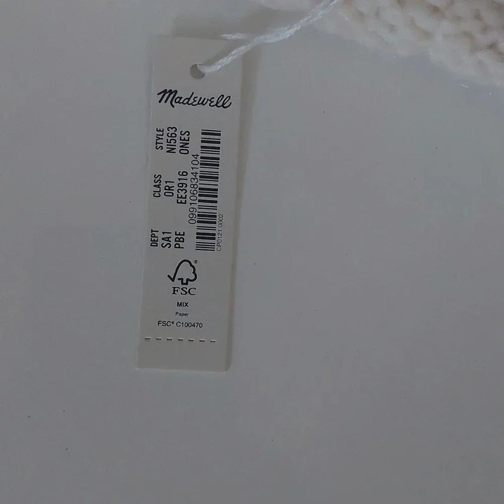 Madewell Fuzzy Wide-Cuffed Beanie in Cream New!